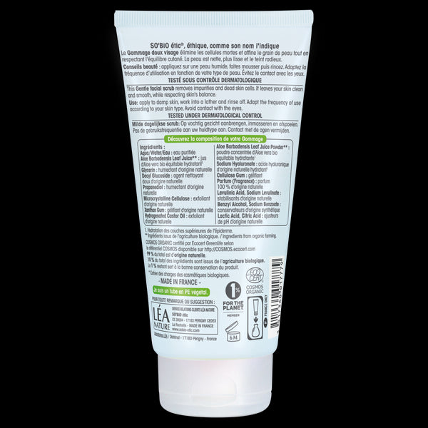 SO’BiO étic Peeling jemný pro časté použití Aloe vera hydratační BIO (150 ml)