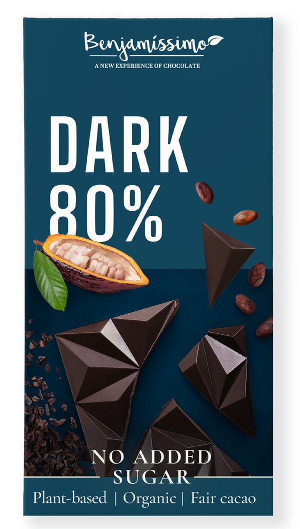 Benjamíssimo Tmavá čokoláda bez přidaného cukru 80% BIO (60 g)