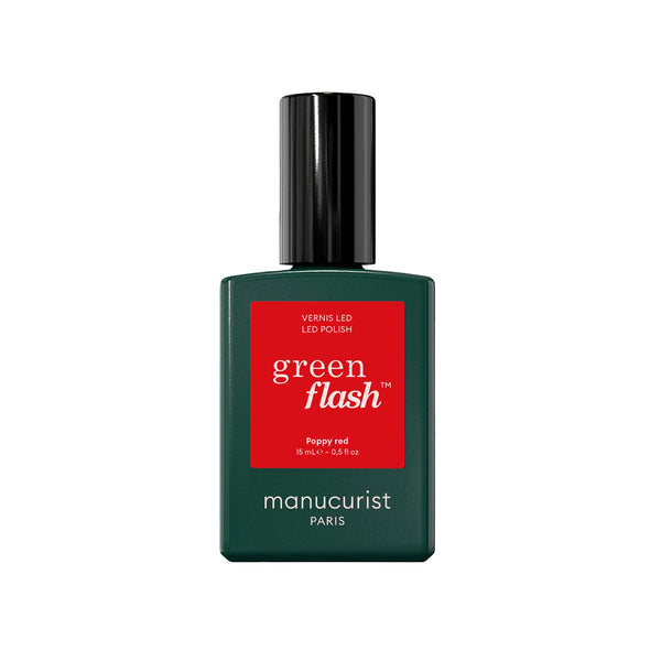 Manucurist Green Flash LED gél lak na nechty - makovo červená (15 ml)