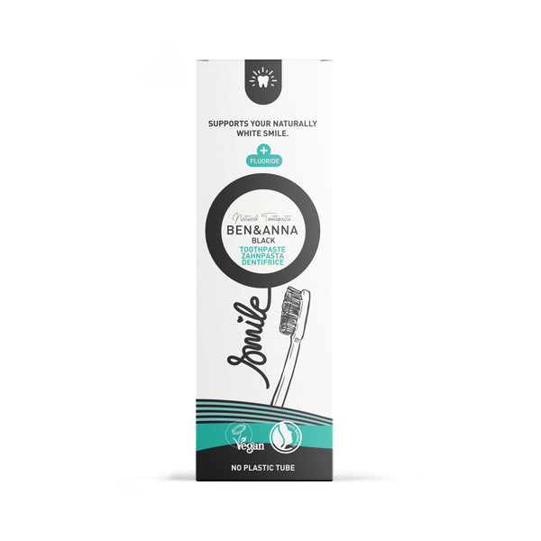 Ben & Anna Bieliaca zubná pasta s fluoridom (75 ml) - čierna