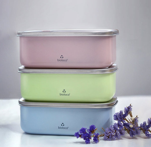 Bioloco Nerezový svačinový box (800 ml) - Světle zelený