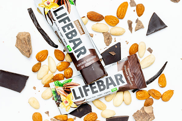 Lifefood Tyčinka Lifebar InChoco vanilková s kakaovými boby RAW BIO (40 g)