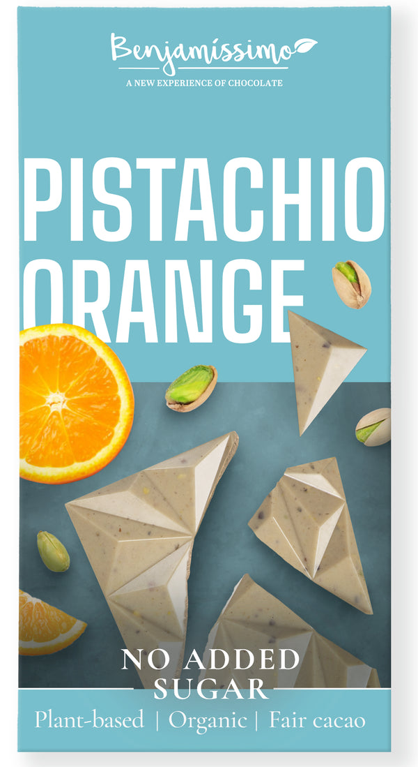 Benjamíssimo Čokoláda s pistácií & pomerančem bez přidaného cukru BIO (60 g)