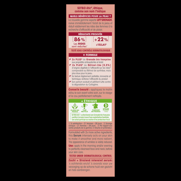 SO’BiO étic Sérum rozjasňující proti vráskám Lift'Grenade BIO (30 ml)