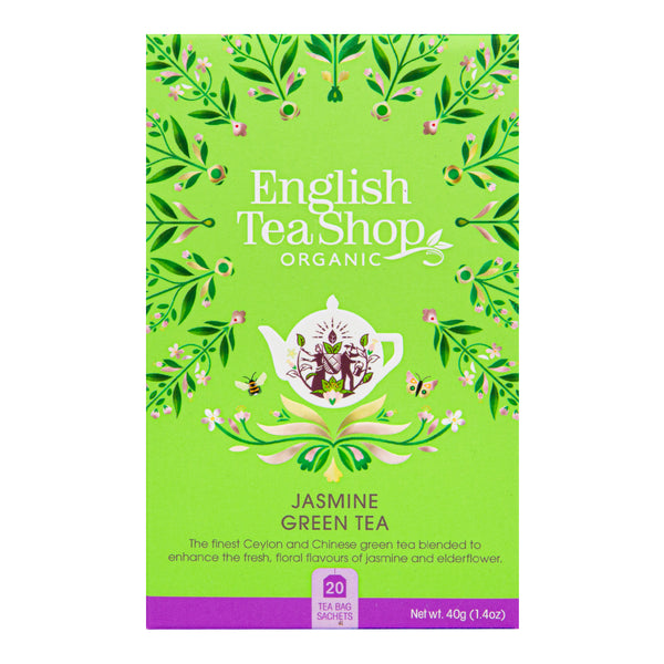 510338 Čaj Zelený s jasmínem a květem bezu 20 sáčků BIO ENGLISH TEA SHOP-1