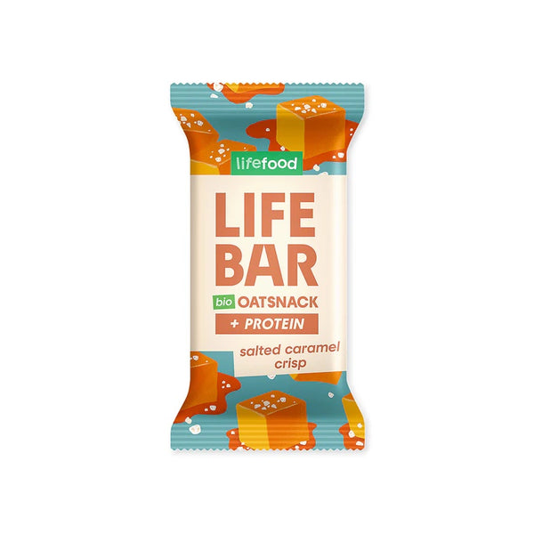 Lifefood Zvýhodněná sada 13 + 2 tyčinky zdarma - Lifebar Oat Snack Protein Salted Caramel Crisp BIO (15 x 40 g)