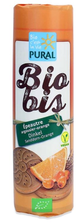 Pural Biobis Špaldové sušenky s rakytníkovo-pomerančovým krémem BIO (300 g)