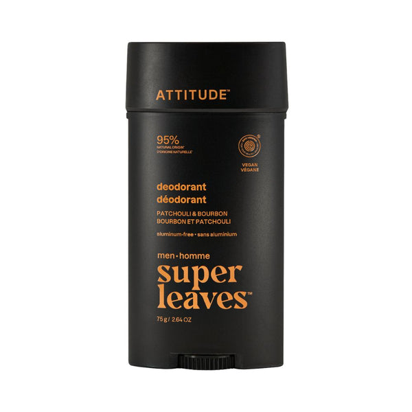 Attitude Pánský deodorant Super Leaves - Pačuli & Bourbon (75 g)