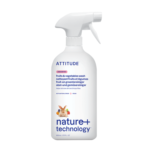 Attitude Čistič na ovoce a zeleninu bez vůně s rozprašovačem (800 ml)