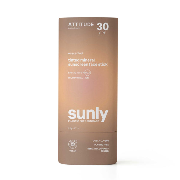 Attitude Tónující opalovací krém v tyčince SPF 30 bez vůně - tvář a rty (20 g)
