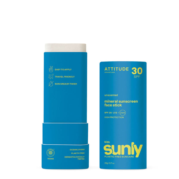Attitude Dětský opalovací krém v tyčince SPF 30 bez vůně - tvář a rty (20 g)