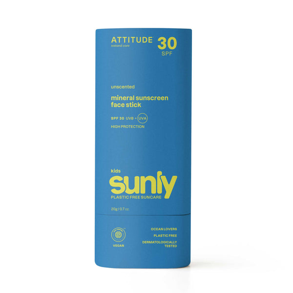 Attitude Dětský opalovací krém v tyčince SPF 30 bez vůně - tvář a rty (20 g)