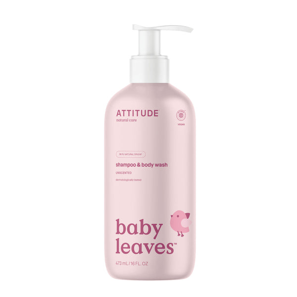 Attitude Dětský sprchový gel a šampon 2v1 Baby Leaves bez vůně (473 ml)