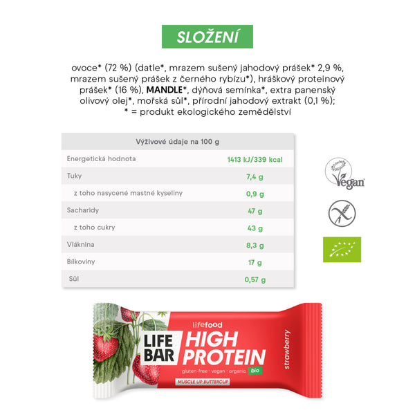 630291 Tyčinka Lifebar proteinová s jahodami 40 g BIO LIFEFOOD-2