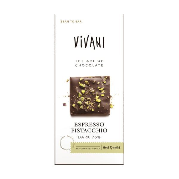 665389 Čokoláda hořká espresso a pistácie 75 % 80 g BIO VIVANI-1