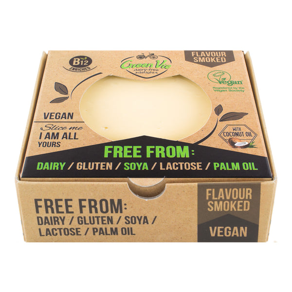 712102 Veganská alternativa sýru uzená gouda blok 250 g GREENVIE-2