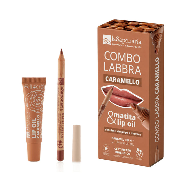 laSaponaria Dárková sada na rty Lip Combo - Caramel