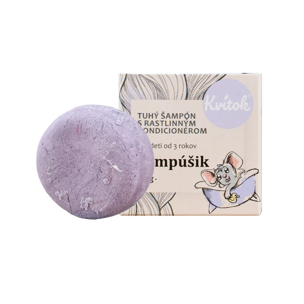Kvitok Dětský tuhý šampon s kondicionérem Šampónek (25 g)