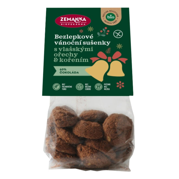 Zemanka Vánoční sušenky s vlašskými ořechy a kořením BIO - bezlepkové (100 g)