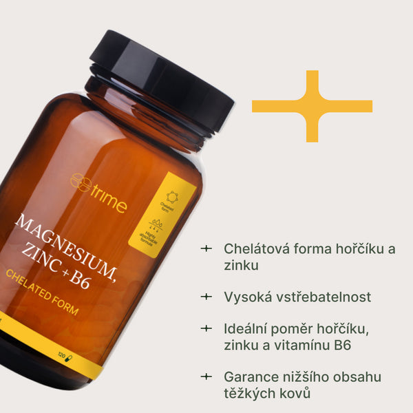 Trime Magnézium, chelát zinku + vitamín B6 (120 kapsúl)