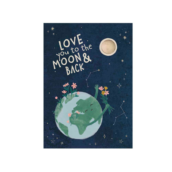 Blossombs Semínková bomba - Dárková karta - Miluji tě až na měsíc a zpět (1 ks)