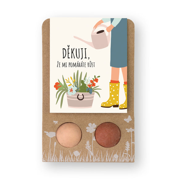 Blossombs Semínkové bomby - Drobný dáreček - Děkuji, že mi pomáháte růst (2 ks)