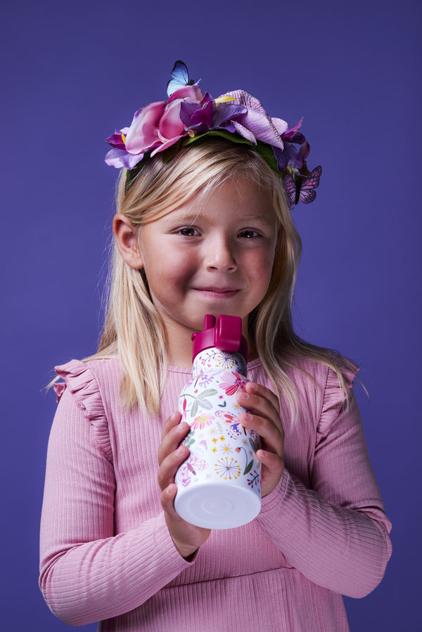 Bioloco Dětská nerezová termolahev s brčkem (350 ml) - Dinosaurus