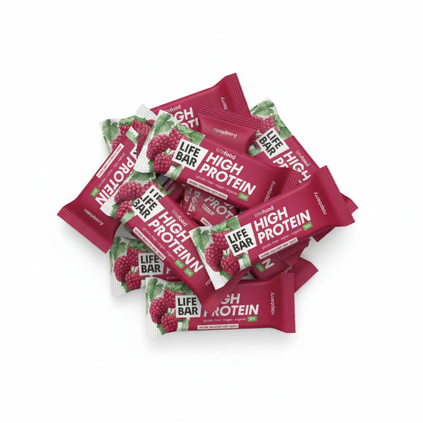 Lifefood Zvýhodněná sada 13 + 2 tyčinky zdarma - Lifebar proteinová s malinami BIO (15 x 40 g)