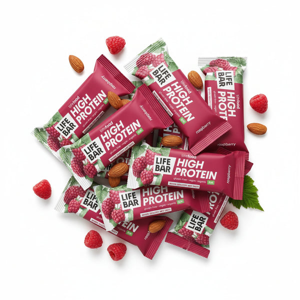 Lifefood Zvýhodněná sada 13 + 2 tyčinky zdarma - Lifebar proteinová s malinami BIO (15 x 40 g)