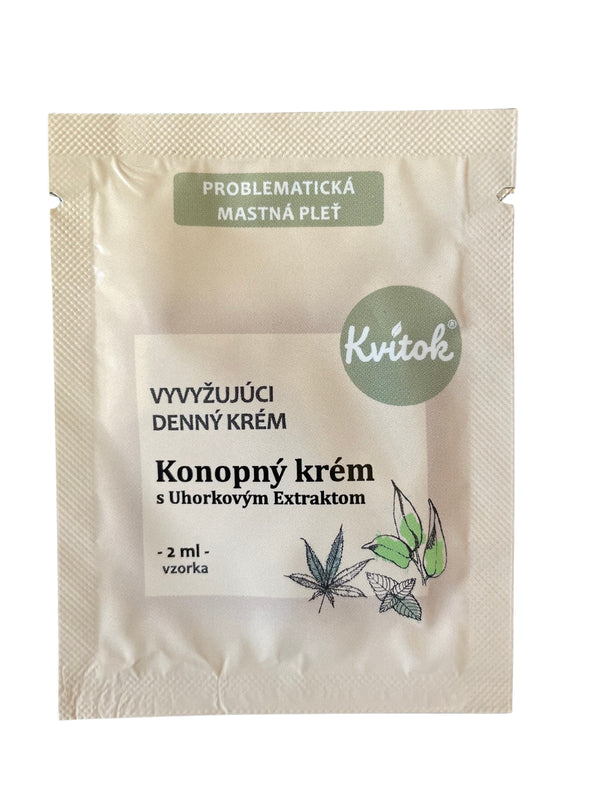 Konopný denný krém na mastnú pleť Kvitok (30 ml)