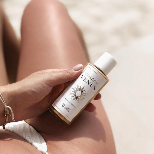 Drevená lyžička Glitter Dry Oil Golden Venus <tc>BIO</tc> (100 ml)