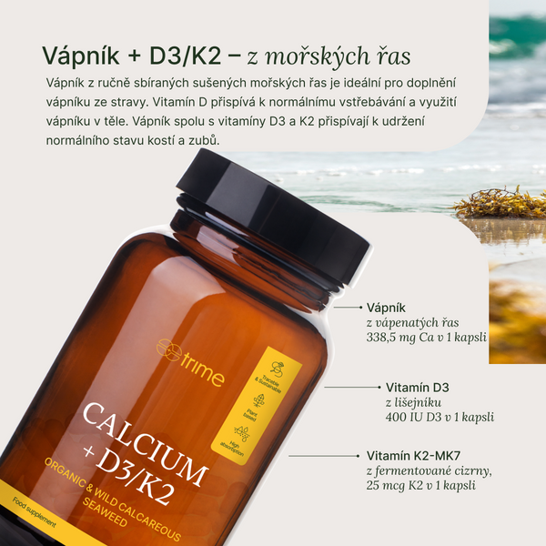 Trime Calcium + D3/K2 (90 kapslí)