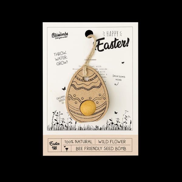 Kvetinová bomba - darčeková dekorácia "Veselá Veľká noc" - vajíčko (1 ks)