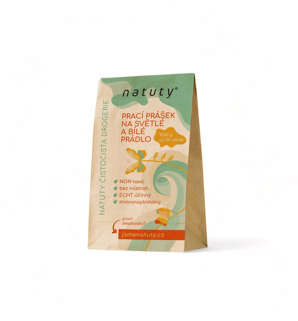 Natuty Prací prášok na biele a svetlé oblečenie (1 kg)