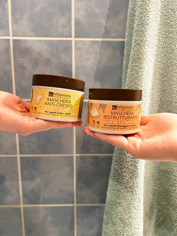 laSaponaria Maska proti krepatění vlasů s aloe vera a kyselinou hyaluronovou (200 ml)