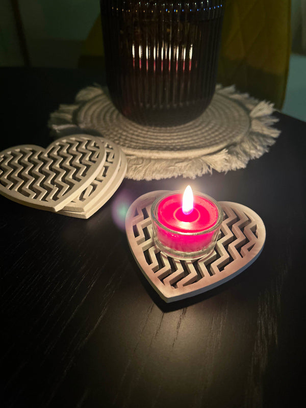 Kerzenfarm Sada čajových svíček ze včelího vosku (9 ks + stojánek) - bezobalové, červené