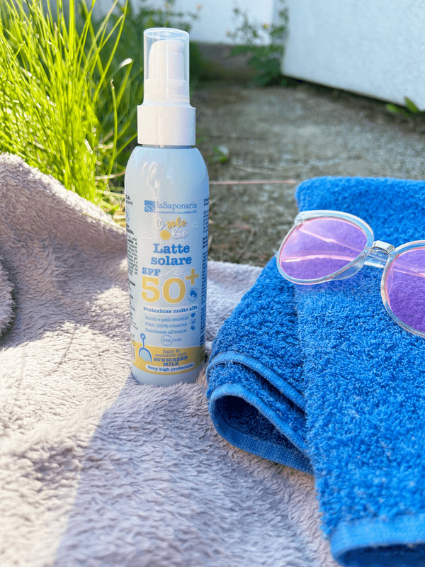 laSaponaria Opaľovacie mlieko pre deti a citlivú pokožku SPF 50+ <tc>BIO</tc> (125 ml)