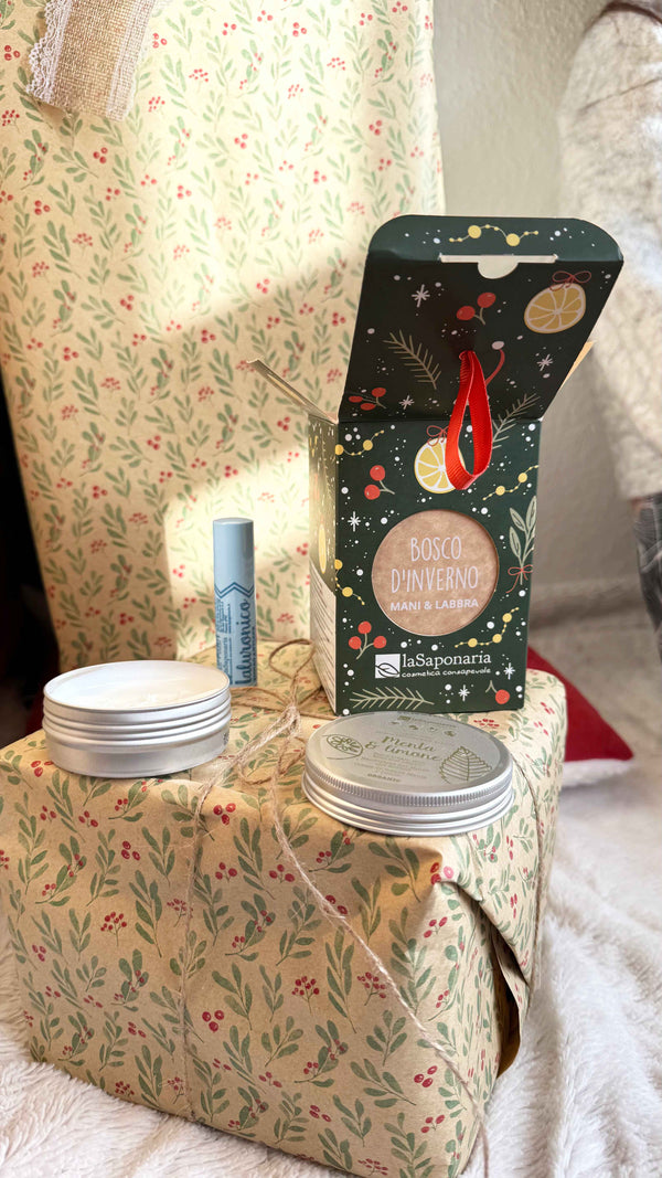 laSaponaria Dárková sada pro péči o rty a ruce - Zimní les