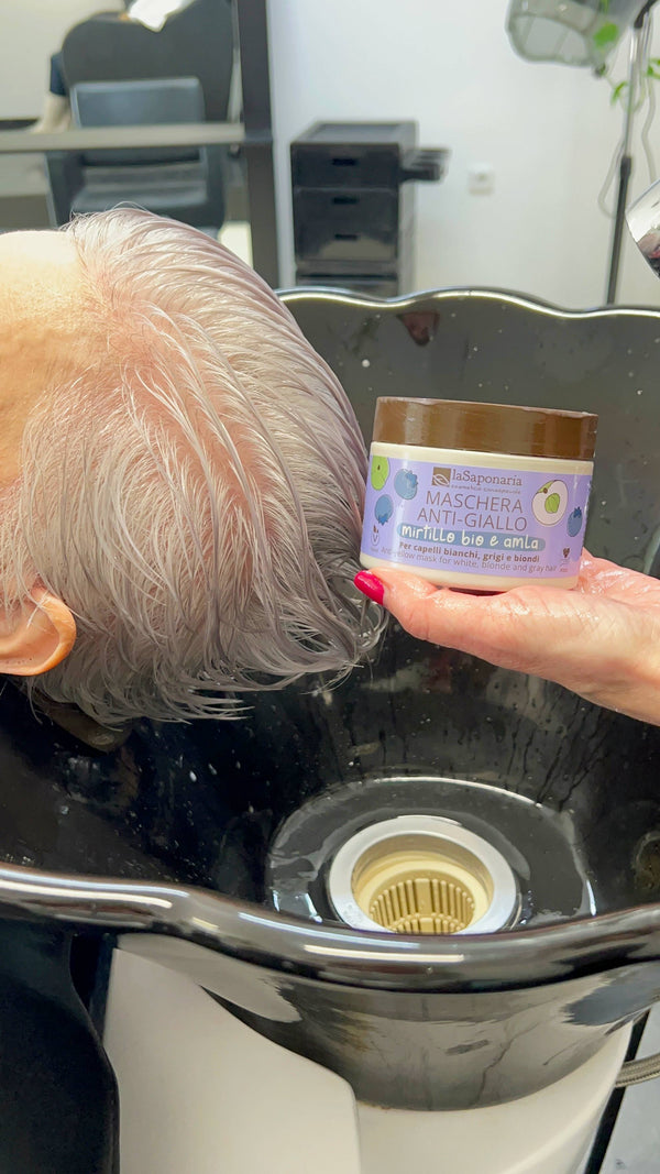 laSaponaria Maska No yellow na šedivé vlasy s Amlou a borůvkou (200 ml)