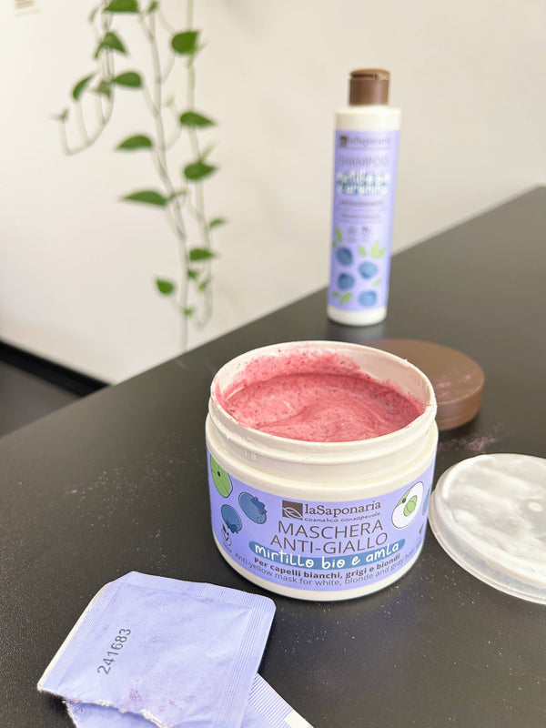 laSaponaria Maska No yellow na šedivé vlasy s Amlou a borůvkou (200 ml)