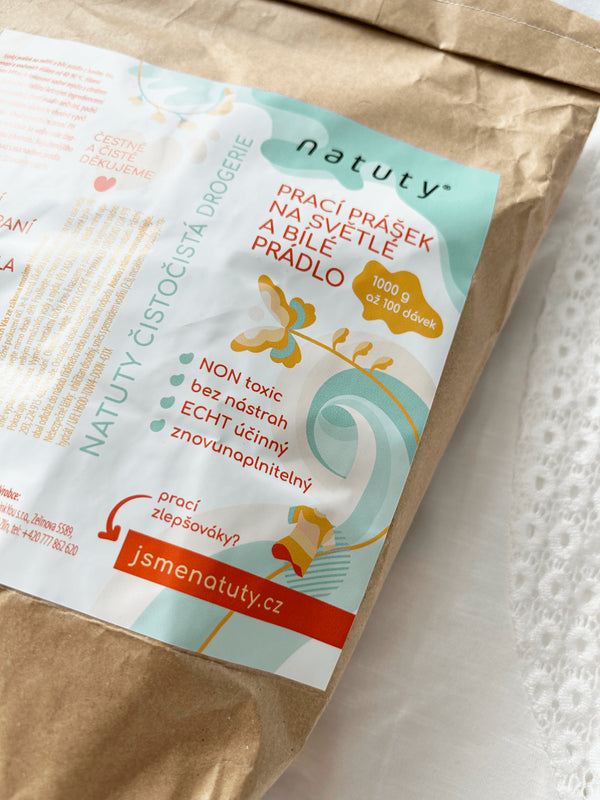 Natuty Prací prášok na biele a svetlé oblečenie (1 kg)