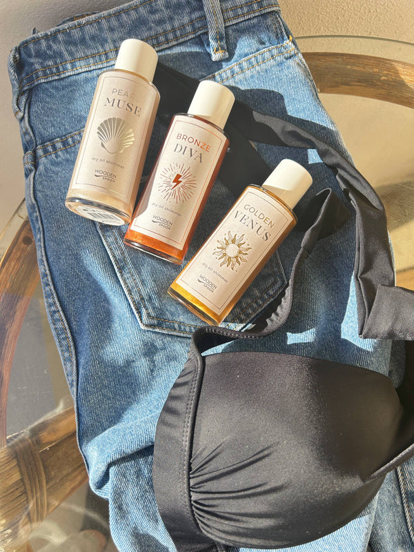 Drevená lyžička Glitter Dry Oil Pearl Muse <tc>BIO</tc> (100 ml)