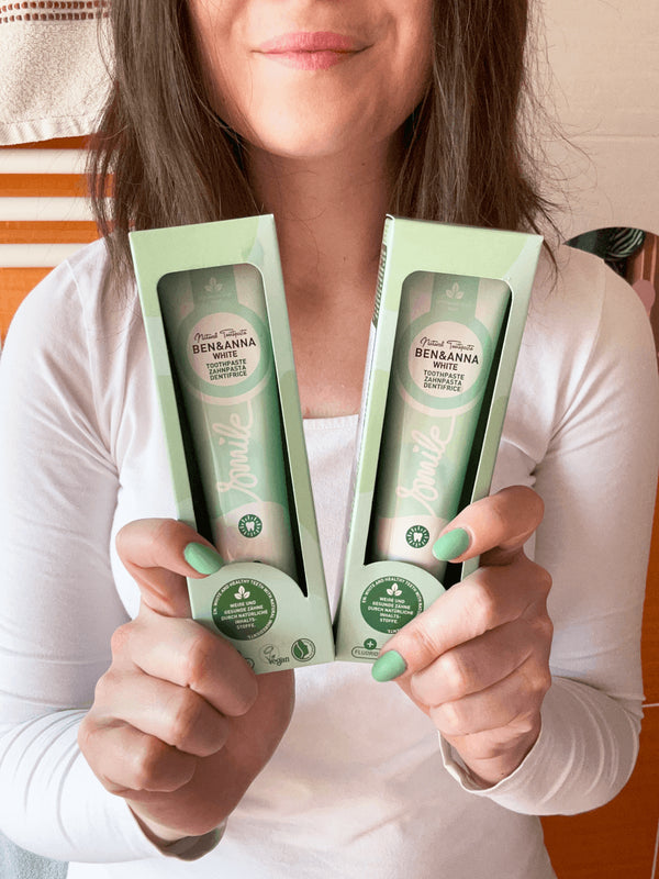 Fluoridová zubná pasta Ben & Anna (75 ml) - biela