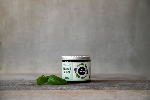 LEROS Tělový krém BIO (200 ml) - Bazalka & verbena