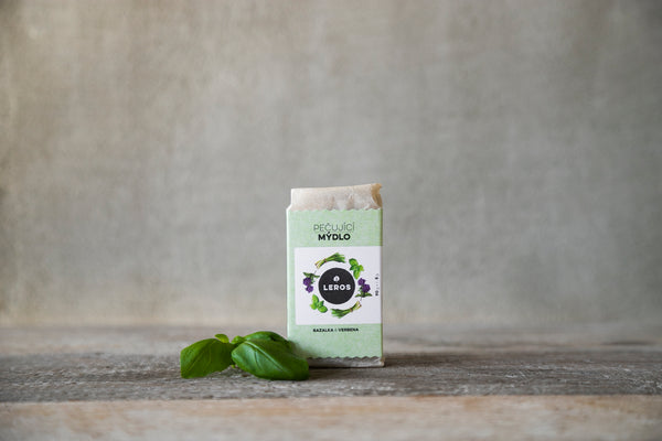 LEROS Pečující mýdlo (90 g) - Bazalka & verbena
