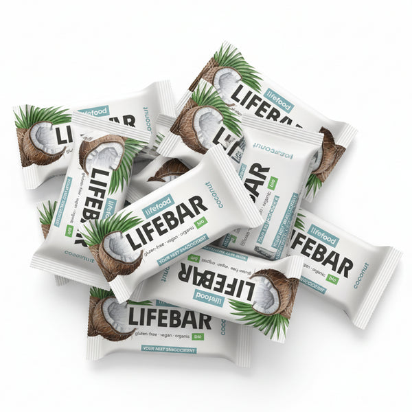 Lifefood Zvýhodněná sada 13 + 2 tyčinky mini zdarma - Lifebar kokosová RAW BIO (15 x 25 g)