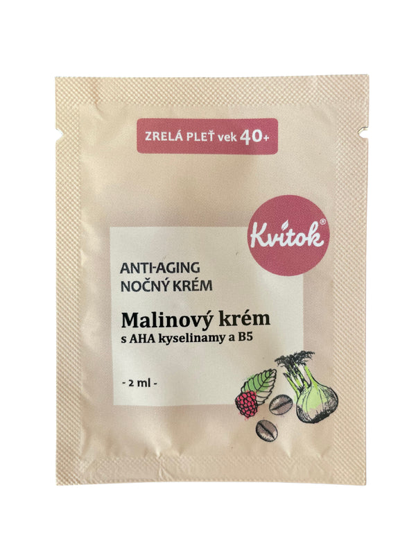 Kvitok Nočný malinový krém pre zrelú pleť 40+ (30 ml)