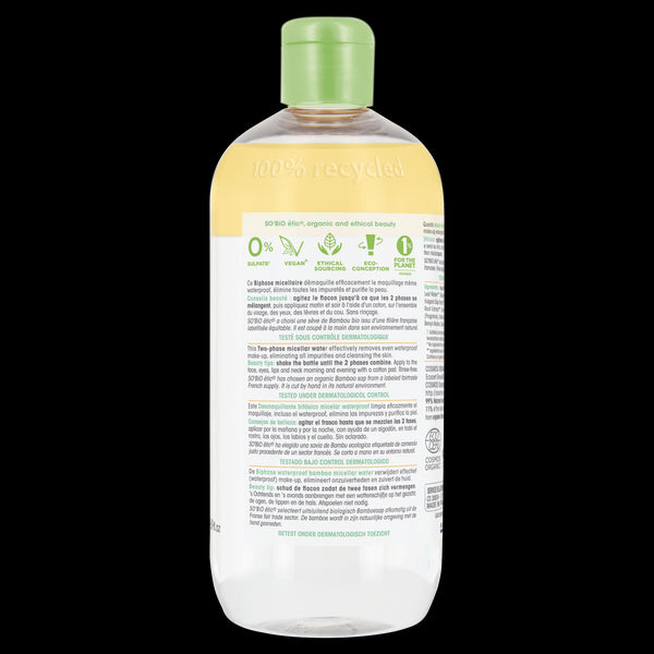 SO’BiO étic Voda micelární dvoufázová - Pur BAMBOO BIO (500 ml)