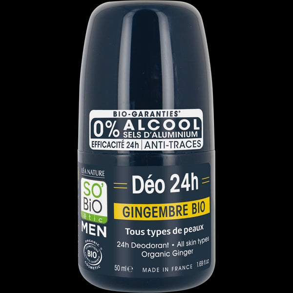SO’BiO étic Deodorant roll-on 24h MEN - zázvor BIO (50 ml)