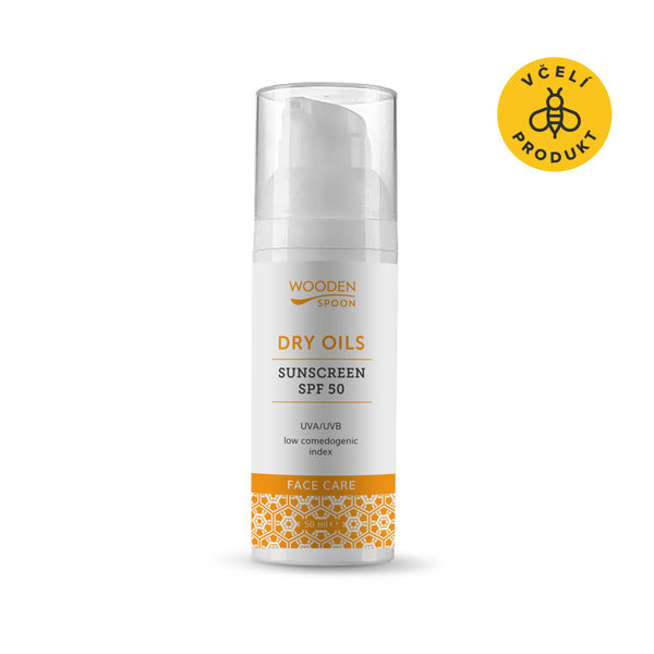 Drevená lyžička Opaľovací krém na tvár s nízkym komedogénnym indexom SPF 50 <tc>BIO</tc> (50 ml)